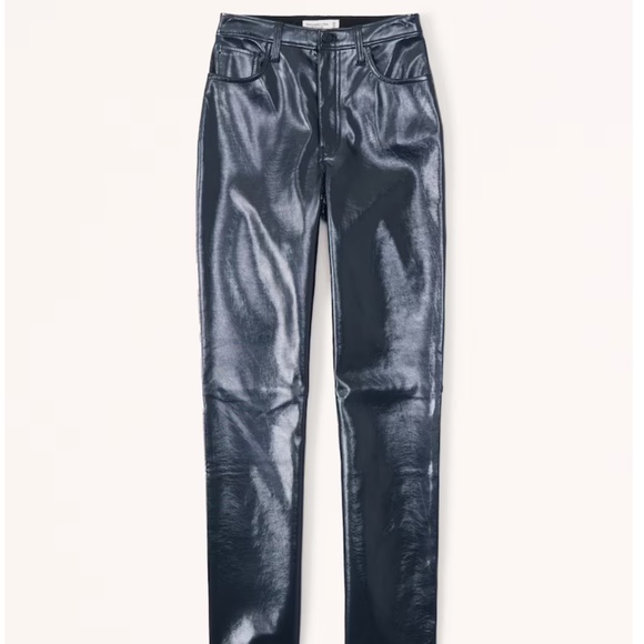 Abercrombie & Fitch Patent Leather 90s Straight Pant - Picture 1 of 6